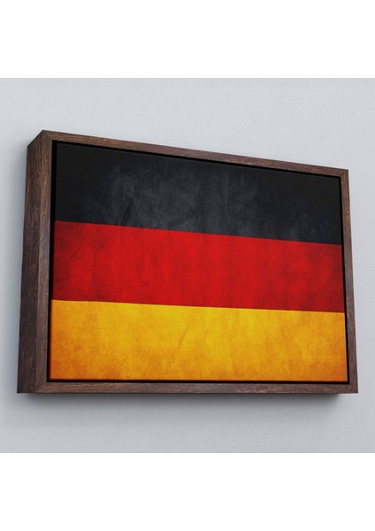 Çerçeveli Almanya Bayrağı Rustik Yıpranmış Tablo, Ev ve Ofis DEKORU-5386