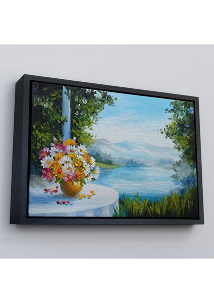 Çerçeveli Yaz Deniz Manzarası Yağlıboya Görünüm Dekoratif Kanvas Duvar TABLOSU-3498 modelleri