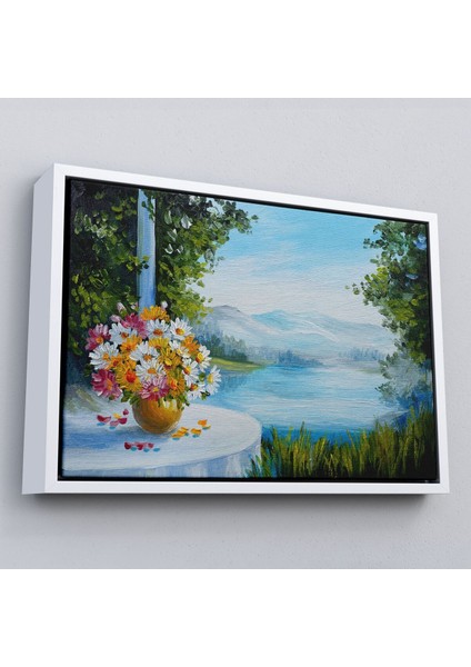 Çerçeveli Yaz Deniz Manzarası Yağlıboya Görünüm Dekoratif Kanvas Duvar TABLOSU-3498 fırsatları