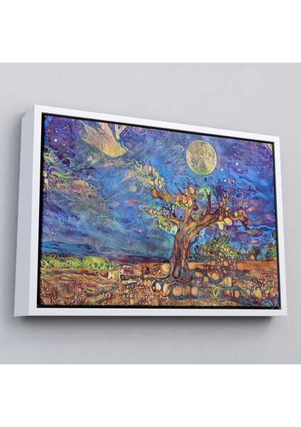 Çerçeveli Yaşlı Ağaç Ile Sihirli Moderd Manzara Duvar TABLOSU-3504