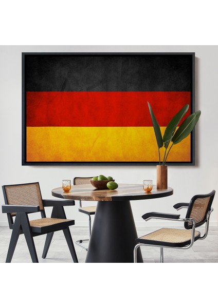 Çerçeveli Almanya Bayrağı Rustik Yıpranmış Tablo, Ev ve Ofis DEKORU-5386