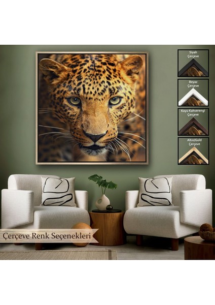Çerçeveli Leopar Dekoratif Kanvas TABLO-5811