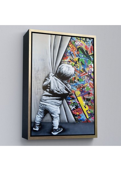 Çerçeveli Bansky Tarzı Sokak Sanatı Dekoratif Duvar Tablosu -6168 fiyatları