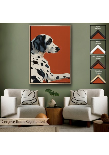 Çerçeveli Sevimli Dalmaçyalı Köpek TABLO-7578