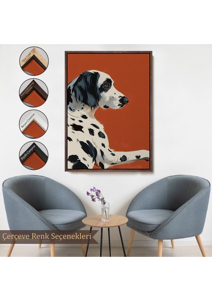 Çerçeveli Sevimli Dalmaçyalı Köpek TABLO-7578