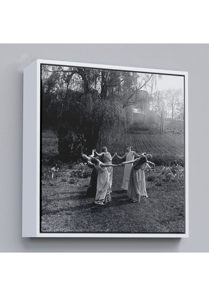 Çerçeveli Vintage Kadınlar Dans Ediyor Kanvas Tablo, Gotik Ev Dekorasyonu, Ritüel Daire DANSI-5334 fırsatları