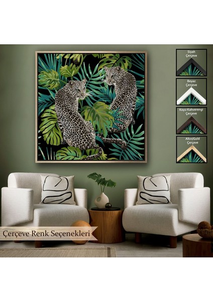 Çerçeveli Leoparlar Dekoratif Kanvas TABLO-5813