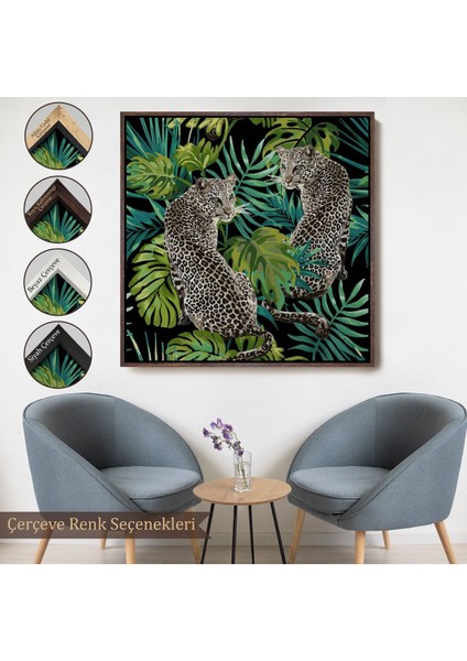 Çerçeveli Leoparlar Dekoratif Kanvas TABLO-5813
