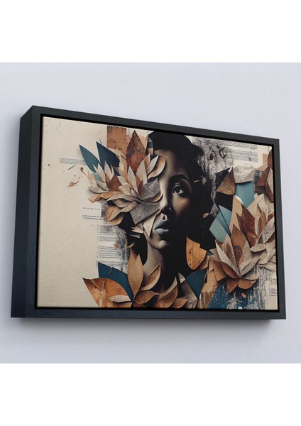 Çerçeveli Çiçek Detaylı Kadın TABLOSU-7260