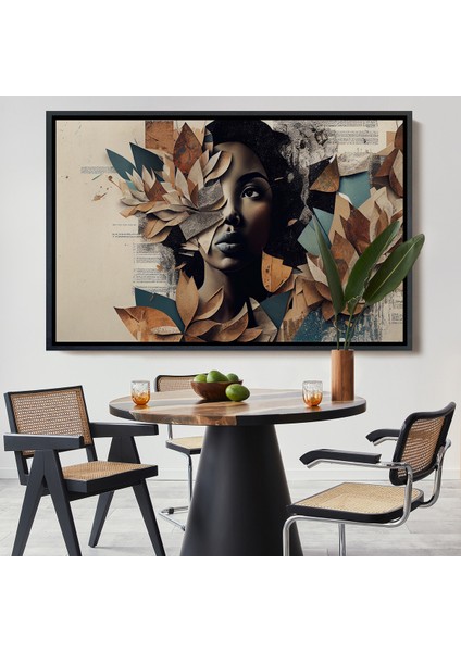 Çerçeveli Çiçek Detaylı Kadın TABLOSU-7260