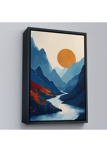 Çerçeveli Dağların Arasındaki Güneş Manzarası TABLO-7580 fırsatları