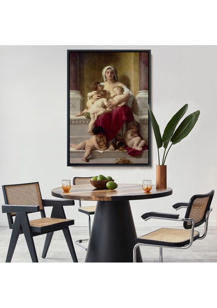 Çerçeveli Yetiştirme Yurdundaki Kadın ve Çocuklar Duvar Tablosu William-Adolphe BOUGUEREAU-6147