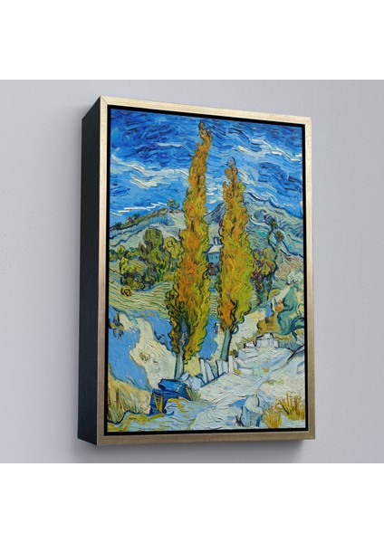 Çerçeveli Vincent Van Gogh -Saint-Rémy Yakınlarındaki Alpilles'de Iki Kavak TABLO-7455 fiyatları