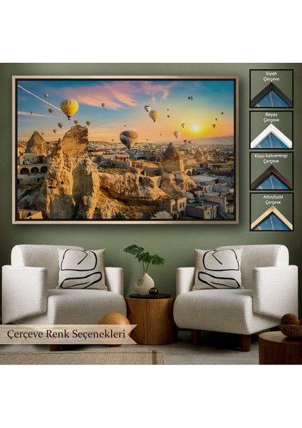 Çerçeveli Göreme Kapadokya Manzarası Duvar TABLOSU-1245