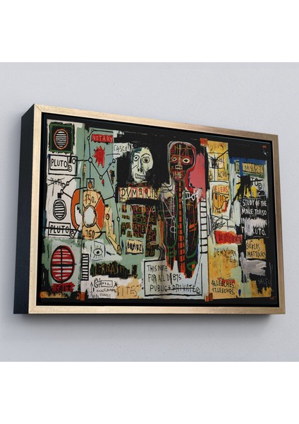 Çerçeveli Jean Michel Basquiat Notary Kanvas TABLO-5002