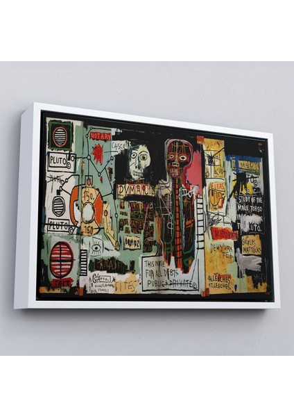 Çerçeveli Jean Michel Basquiat Notary Kanvas TABLO-5002 fırsatları