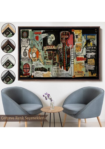Çerçeveli Jean Michel Basquiat Notary Kanvas TABLO-5002