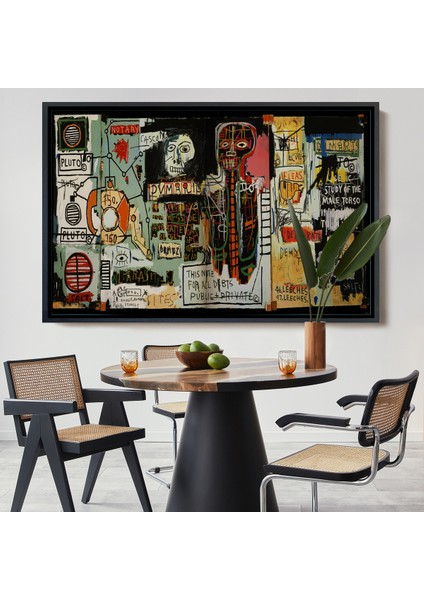 Çerçeveli Jean Michel Basquiat Notary Kanvas TABLO-5002