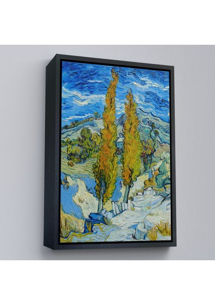 Çerçeveli Vincent Van Gogh -Saint-Rémy Yakınlarındaki Alpilles'de Iki Kavak TABLO-7455 modelleri