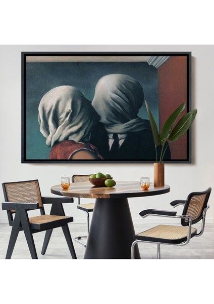 Çerçeveli Rene Magritte The Lovers TABLOSU-5161
