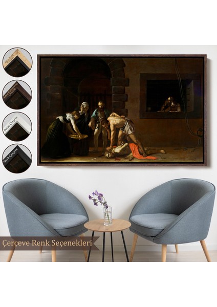 Çerçeveli Vaftizci Yahya'nın Kesilmesi Tablo-Caravaggio-The Beheading Of St John The BAPTIST-7139