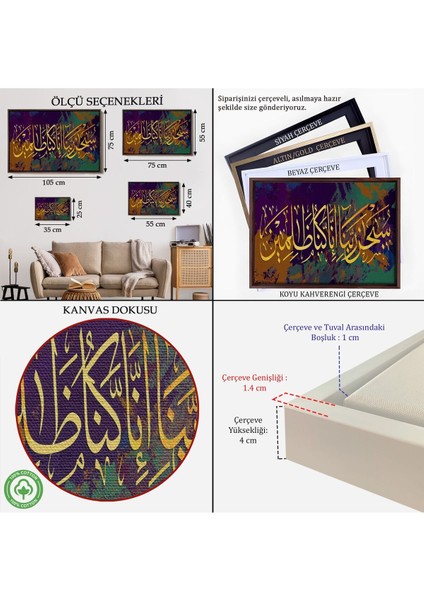 Çerçeveli Affeden Allaha Şükürler Olsun , Şüphesiz Bizler Günahkarız Yazılı Dekoratif TABLO-3390 indirimleri