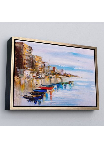 Çerçeveli Mykonos Limanı Duvar TABLOSU-1209 fiyatları