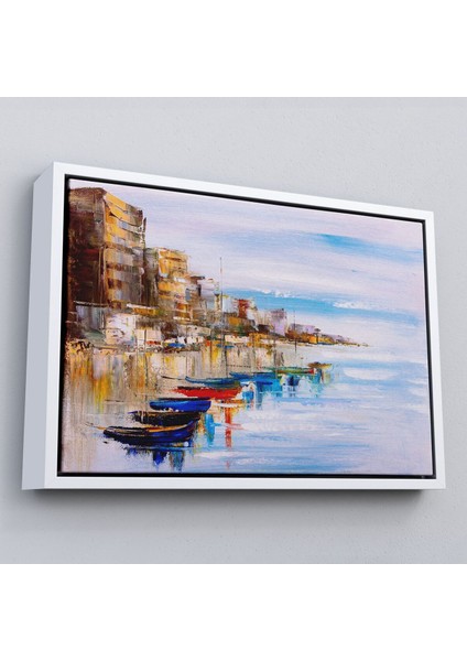 Çerçeveli Mykonos Limanı Duvar TABLOSU-1209 fırsatları