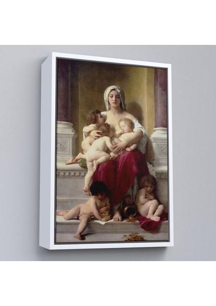 Çerçeveli Yetiştirme Yurdundaki Kadın ve Çocuklar Duvar Tablosu William-Adolphe BOUGUEREAU-6147