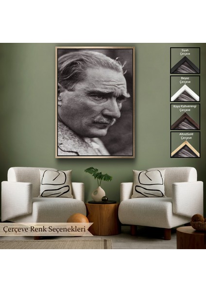 Çerçeveli Mustafa Kemal Atatürk Yakın Çekim Duvar TABLOSU-6213