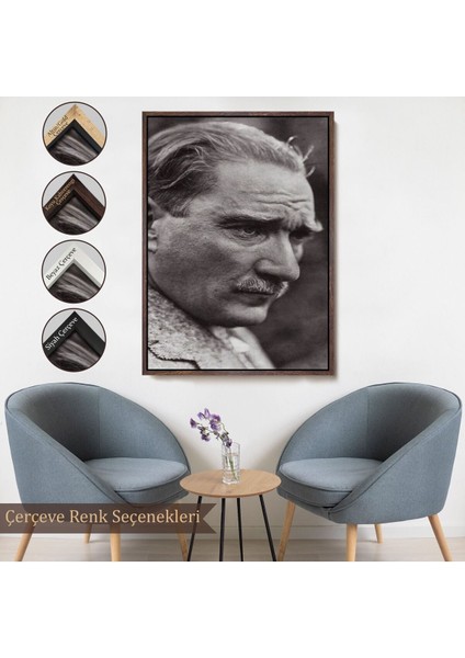 Çerçeveli Mustafa Kemal Atatürk Yakın Çekim Duvar TABLOSU-6213