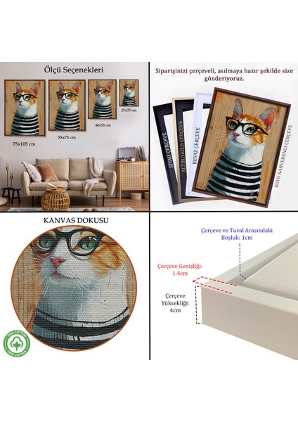Çerçeveli Cool Kedi TABLO-7644 indirimleri