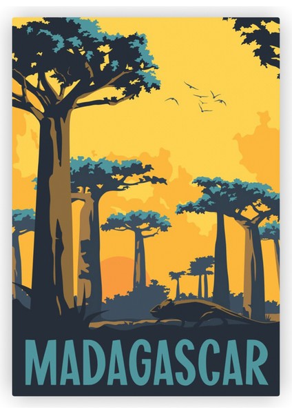 Madagascar Madagaskar Ahşap Poster 20X29 cm