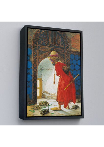 Çerçeveli Osman Hamdi Bey'in Kaplunbağa Terbiyecisi Isimli Eseri Kanvas TABLO-5129 modelleri