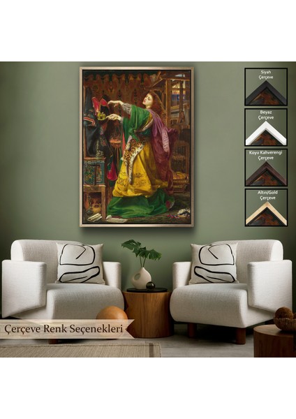 Çerçeveli Frederick Sandys'in 1864 Tarihli Bir Cadı TABLOSU-7304