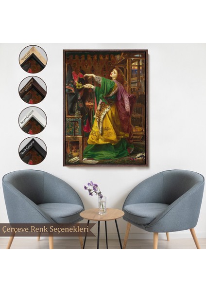 Çerçeveli Frederick Sandys'in 1864 Tarihli Bir Cadı TABLOSU-7304