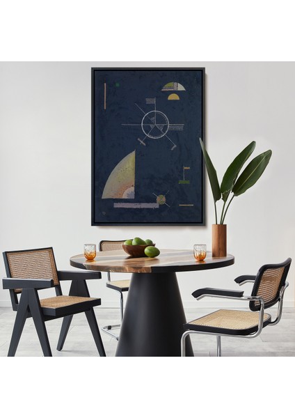 Çerçeveli Wassily Kandinsky - Donuk Gri TABLOSU-7489