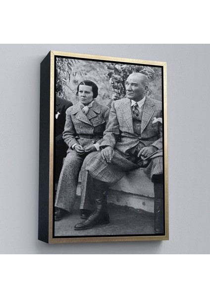 Çerçeveli Atatürk Portre Tablosu Mustafa Kemal Atatürk Dikdörtgen Dekoratif Kanvas TABLO-144 modelleri