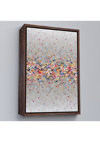 Çerçeveli Renkli Çiçekler Duvar TABLOSU-6085