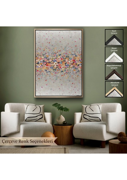 Çerçeveli Renkli Çiçekler Duvar TABLOSU-6085