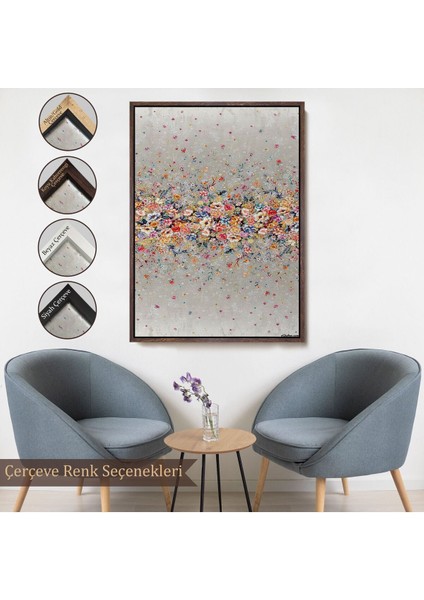 Çerçeveli Renkli Çiçekler Duvar TABLOSU-6085