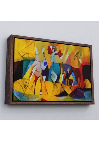 Çerçeveli Modern Tarz Soyut Yağlıboya Görünüm Dekoratif Kanvas Duvar TABLOSU-3522 fiyatları