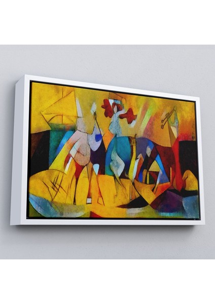 Çerçeveli Modern Tarz Soyut Yağlıboya Görünüm Dekoratif Kanvas Duvar TABLOSU-3522 fırsatları