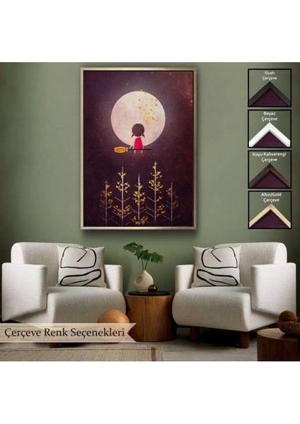 Çerçeveli Küçük Bir Gece Gezgini TABLOSU-6270