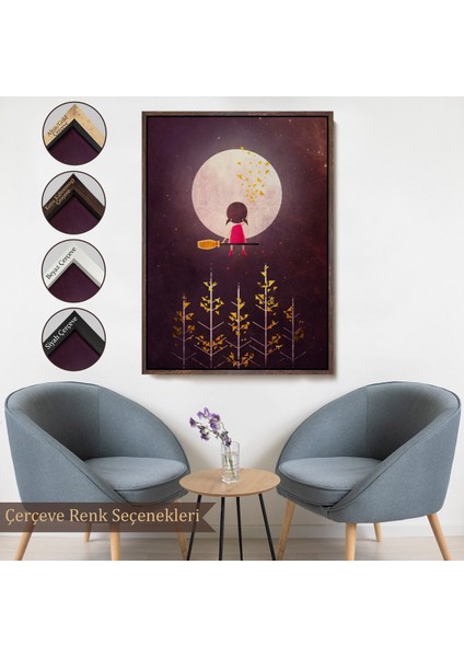 Çerçeveli Küçük Bir Gece Gezgini TABLOSU-6270