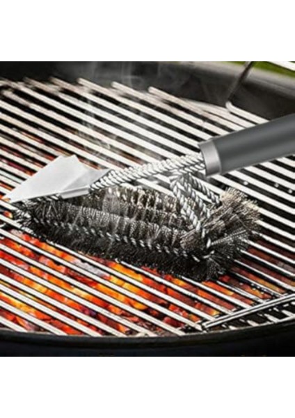 Paslanmaz Çelik Telli, Uzun Saplı Grill Temizlik Aparatı Mangal Temizlik Fırçası fırsatları