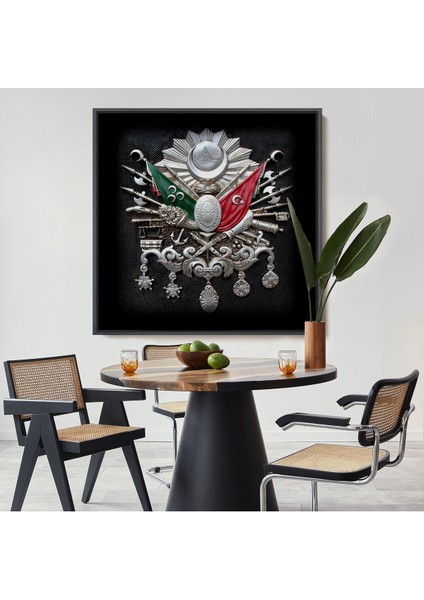 Çerçeveli Osmanlı Tuğrası Dekoratif Kanvas TABLO-5803