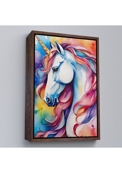 Çerçeveli Sevimli Renkli Unicorn TABLOSU-7919 fiyatları