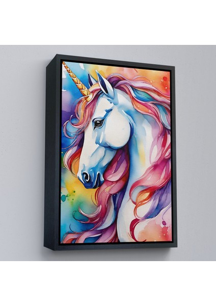 Çerçeveli Sevimli Renkli Unicorn TABLOSU-7919 fırsatları