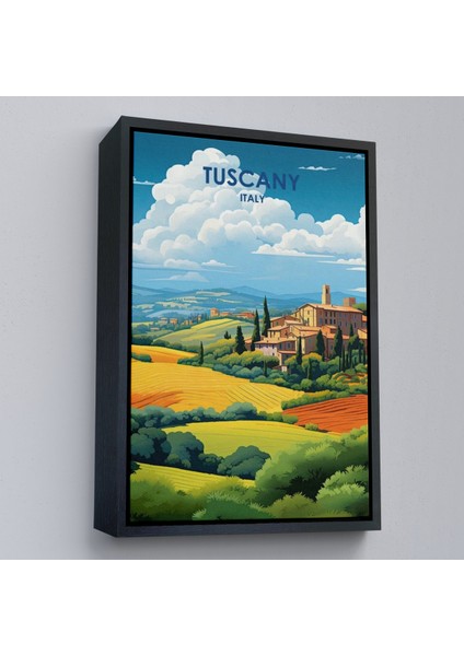 Çerçeveli Toskana Italya Tablosu - TUSCANY-7764